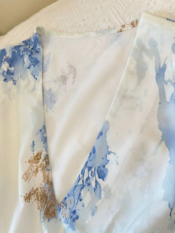 Zakaka Women's Floral Print Maxi Dress Long Bishop Sleeve V Neck Belted Gown for Wedding Guest Races Party