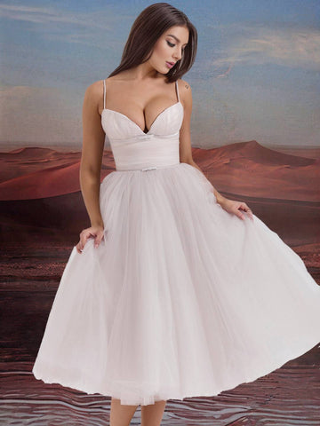 Zakaka Puffy Tutu Tulle Birthday Midi Dress Spaghetti Straps Backless Elegant Sweet Evening Party Ball Gown Prom