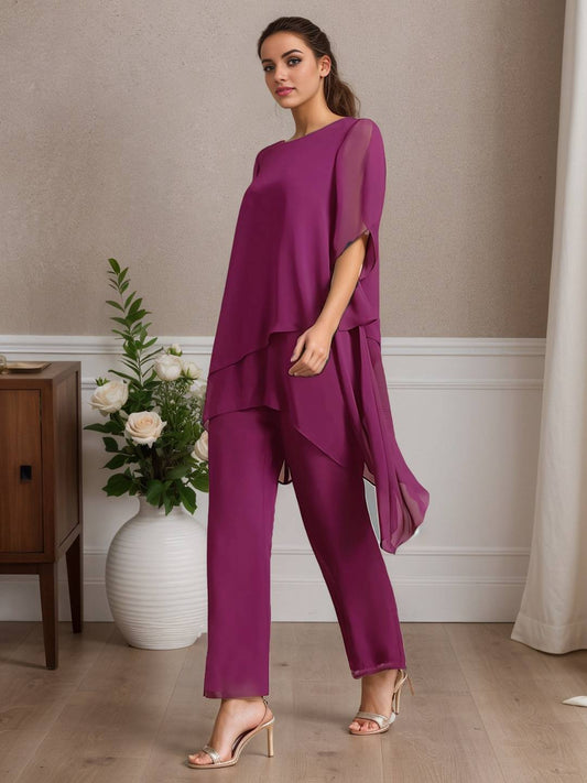 Zakaka Mother of The Bride Pant Suits 2 Pieces Plus Size Mother of Groom for Wedding Formal